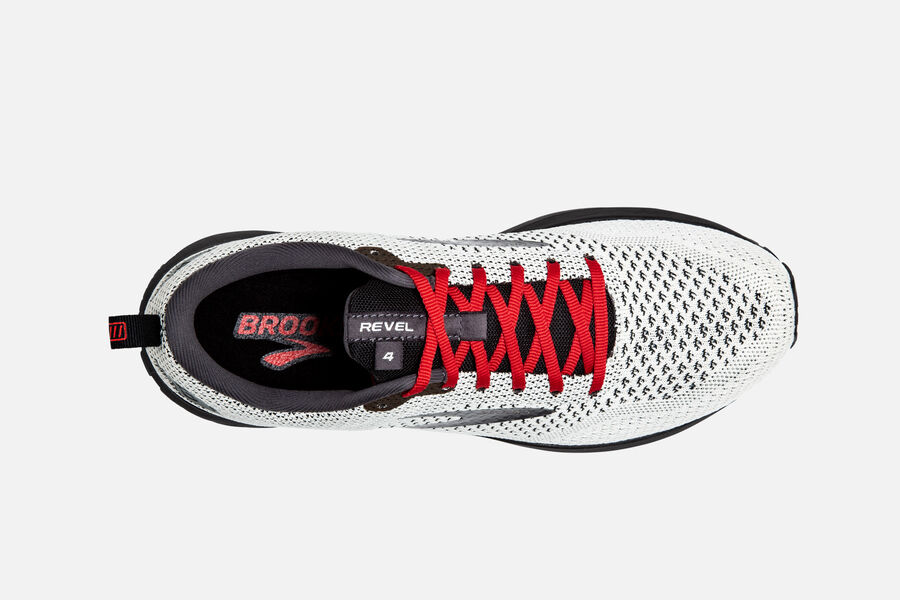 Revel 4 Road Brooks Running Shoes NZ Mens - White/Black/Red - XJPWDB-937